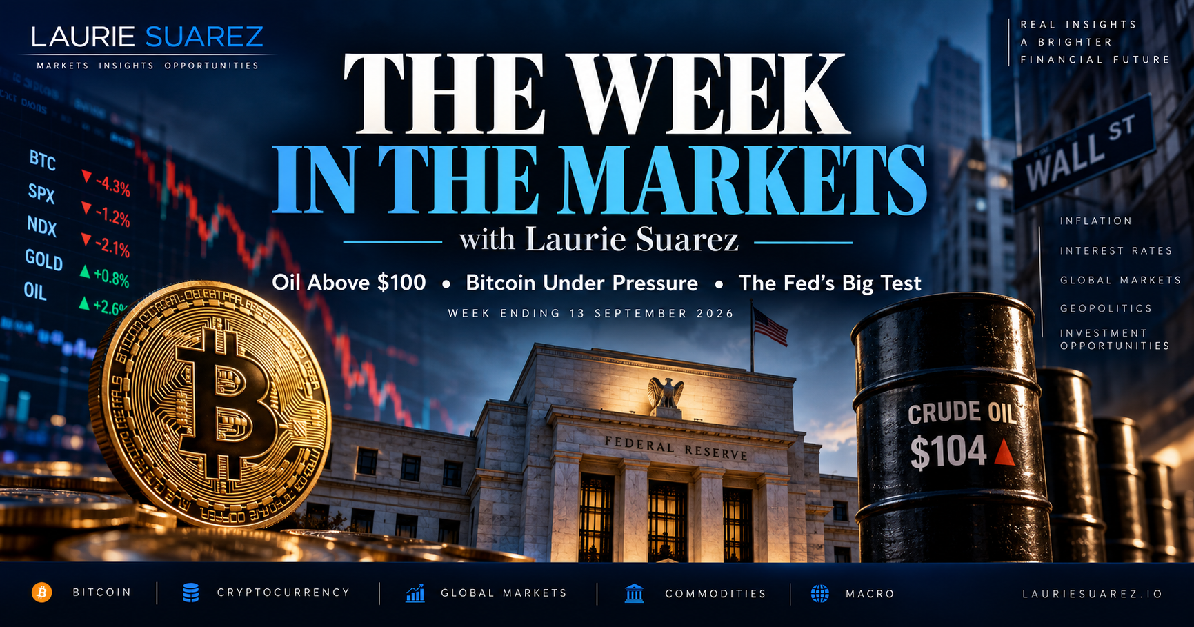 The Week in the Markets September 13 2026 Bitcoin oil Federal Reserve analysis by Laurie Suarez